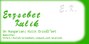 erzsebet kulik business card